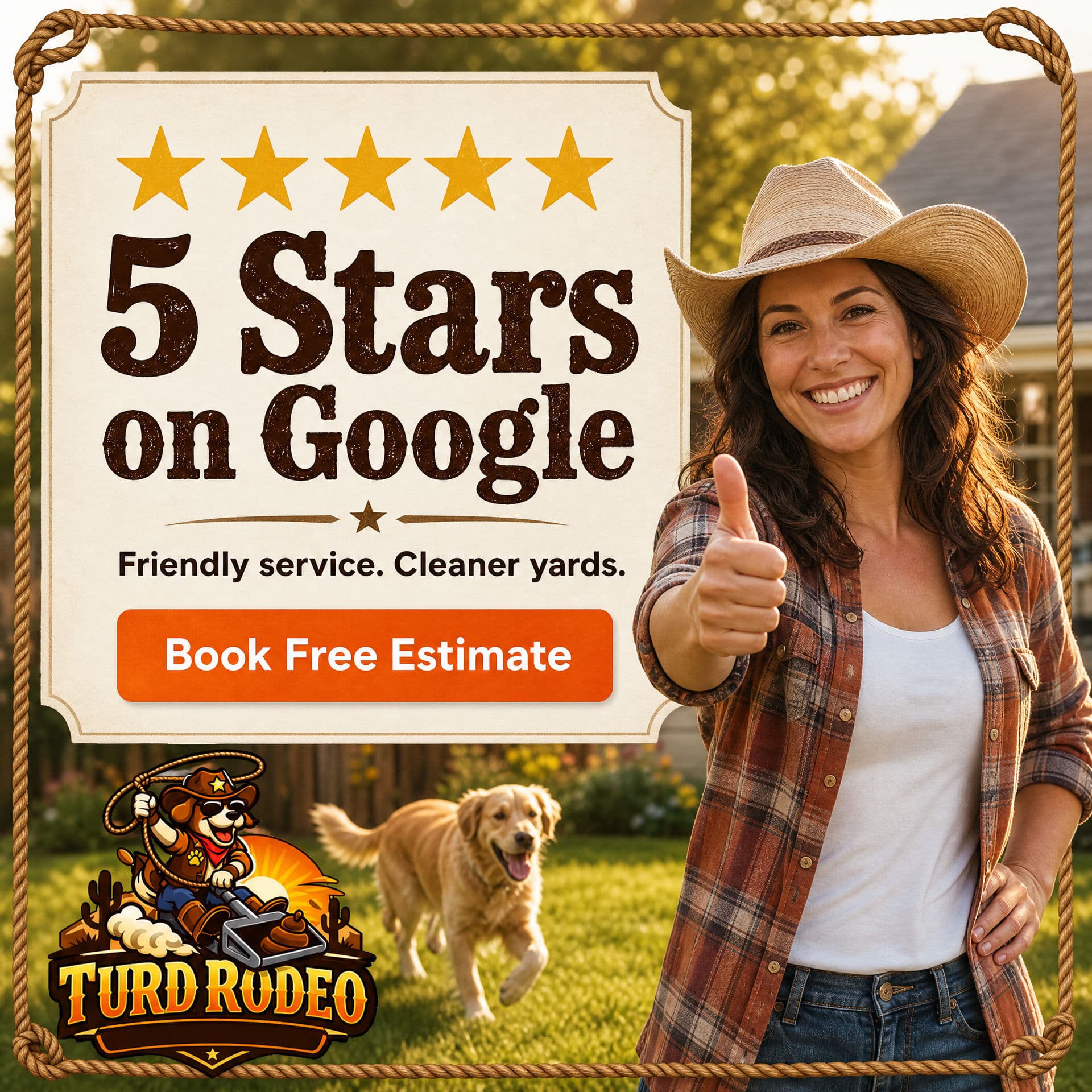 Turd Rodeo Is Rated 5 Stars on Google for Pet Waste Removal image